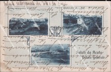 af750 cartolina saluti da acuto veduta generale stazione frosinone lazio