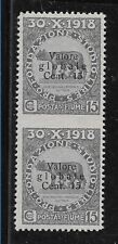 (U94)  Fiume 1919 Varietà Coppia Verticale Non Dent Al Centro con Certificato