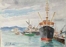 KURT ZIEGS - pittore tedesco (1884/1971 vedi biografrafia) ACQUERELLO cm.37x27