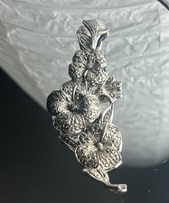 Spilla floreale marcasite tono