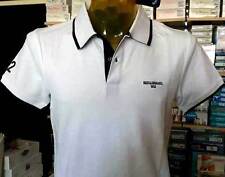 Polo uomo Baci Abbracci con logo frontale e sul collo, bordi rigati art BAM2116