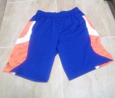 Men's Adidas x New York Knicks Athletic Shorts Blue Orange NBA Basketball Sz L
