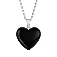 Collana con cuore nero - con,