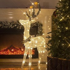Led renna metallo - oro, bianco