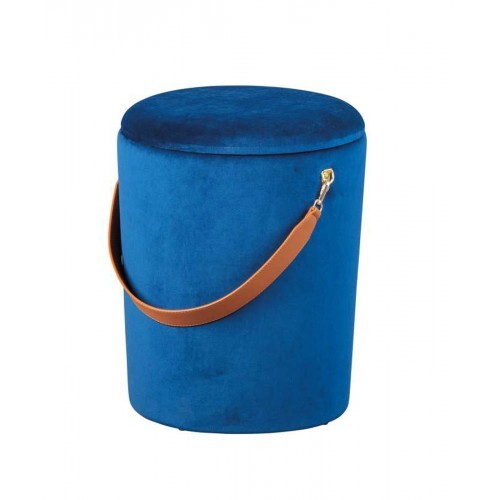 Pouff contenitore blu tondo - blu,