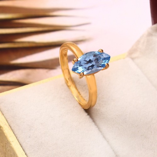 Anello acquamarina brasiliana