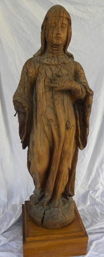 Scultura legno antica santa - scultura,