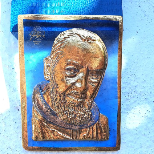 Icona padre pio - pio, vetro
