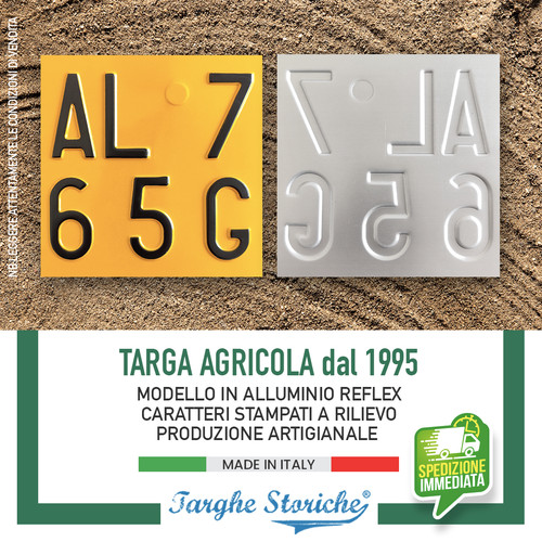 Targa agricola gialla reflex - targa,