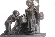 Scultura bambini con - bambini, orologio