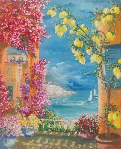 Quadro olio tela terrazino - tela,