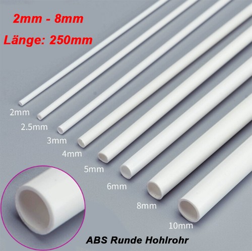 Tubo cavo tondo abs - tubo, bianco