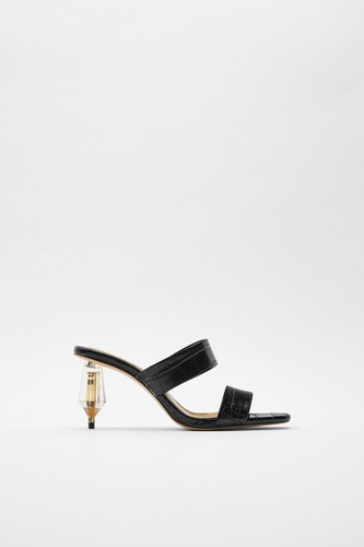 Zara geometric heel sandals - zara,
