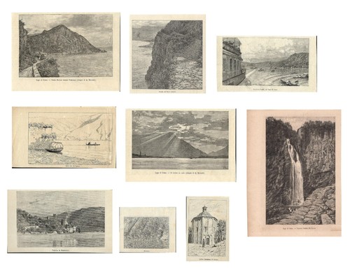 Stampe antiche lago como - antiche,