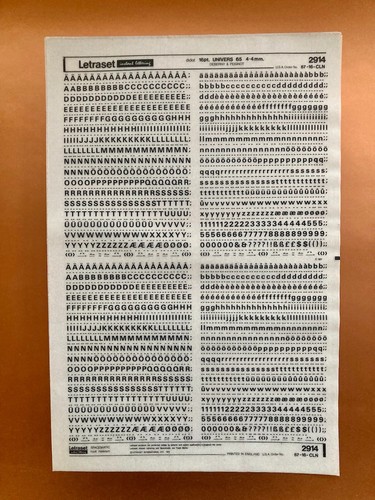 Letraset 2914 univers - univers, 65