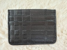 Nuovo portafoglio porta carte in vera pelle nera Burberry classico check lusso