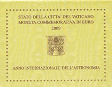 VATICANO VATIKAN 2009 2 euro in folder Anno dell'Astronomia