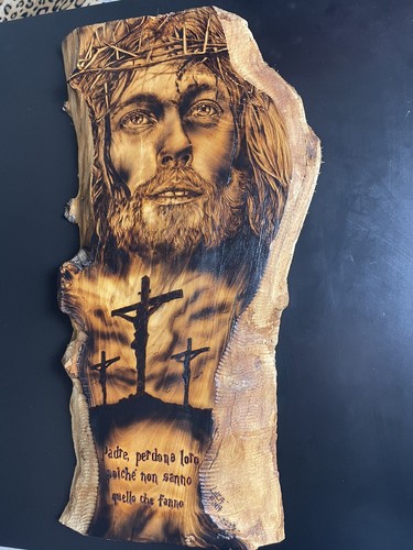 Pirografia legno ulivo - pirografia, di
