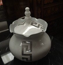 porcelain sugar bowl with