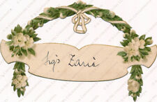 Biglietto floreale ghirlanda corona segnalibro