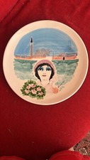 Piatto Ceramica Deruta Borsato renato dipinto mano perfetto stato cm 31    