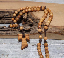 Rosario SF Rugiada di San Francesco d'Assisi Croce in legno di ulivo pendente