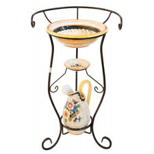 Completo in ferro lavabo antico con ceramica Deruta Toeletta Graffiti a mano