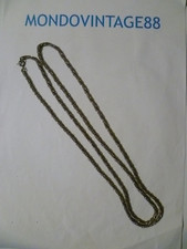 COLLANA CATENA VINTAGE MAGLIA INTRECCIATA 1 MT COLOR ARGENTO SCURO ANNI 60