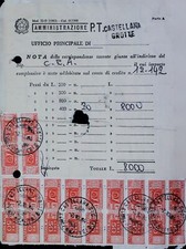 Storia postale nota amministrazione poste telegrafi pacchi postali X795