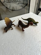 LOTTO TRE DINOSAURI ANNI 70 PLASTICA GOMMA GIOCO GIOCATTOLO DINOSAURS