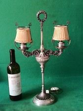 ANTICA RARA LAMPADA LUCERNA DA TAVOLO ARGENTO 800 PUNZONATA ITALIA ANNI 30. CX78