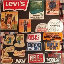 Lotto 19 Adesivi  vintage anni 80 tematica Jeans