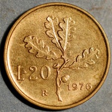Italia 20 Lire 1976 KM# 97