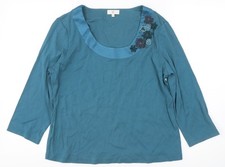 Blusa donna blu manica 3/4