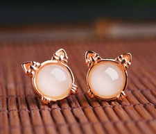 C10 Orecchini Gatto Bianchi