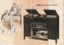 Mobile Radio Grundig 7040W -Radio d’epoca con giradischi e registratore a nastro