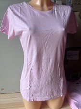 5 maglie  t-shirt rosa Tg L donna Russel 155f Cotone manica corta maglia
