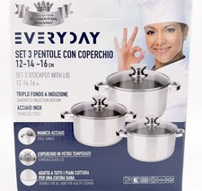 Bavaria Set 3 Pentole Acciaio