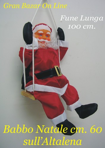 Babbo natale su altalena - babbo,