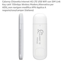 Chiavetta Internet Moden 4G LTE USB WiFi con SIM Link Key cat4 150mbps Wireless