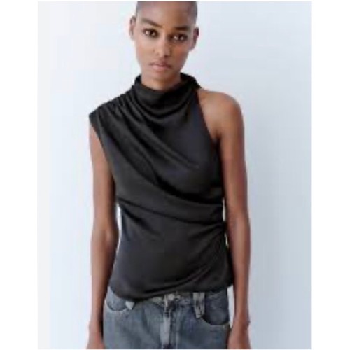 Top donna zara - nero, raso