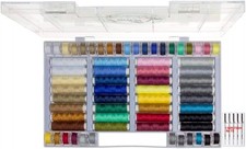 Set da cucito da 64 pezzi: 32 spolette e 32 rocchetti di filo per macchina da 