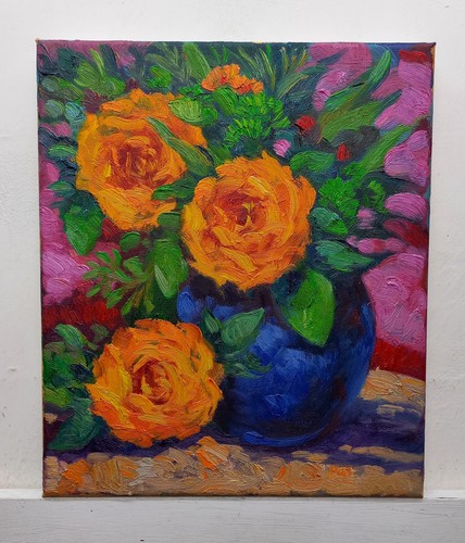 Fiori quadro dipinto olio - quadro,