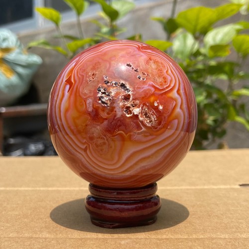 Sfera agata rossa fascia - di,