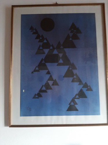 Quadro litografia 77x61cm - quadro,