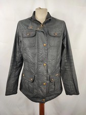 Barbour Giacca corta nera donna Tg. 42 Morris Black Wax Utility Jacket Size U...