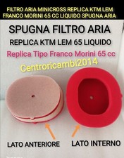 FILTRO ARIA MINICROSS REPLICA KTM LEM FRANCO MORINI 65 CC LIQUIDO SPUGNA ARIA 