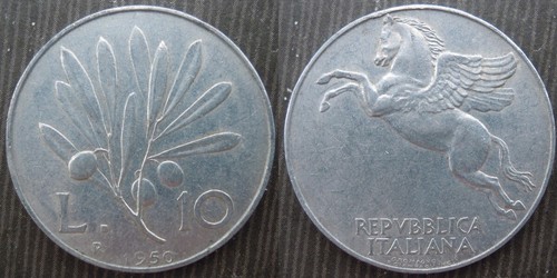 Italy 10 lire 1950 - , #