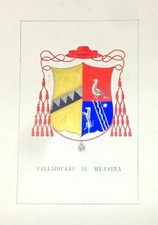 1901 ARALDICA STEMMA FAMIGLIA VILLADICANI MESSINA