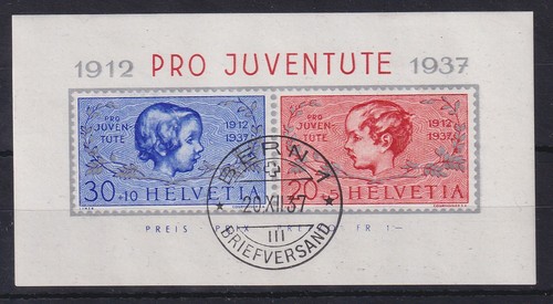 Svizzera 1937 pro - svizzera, juventute